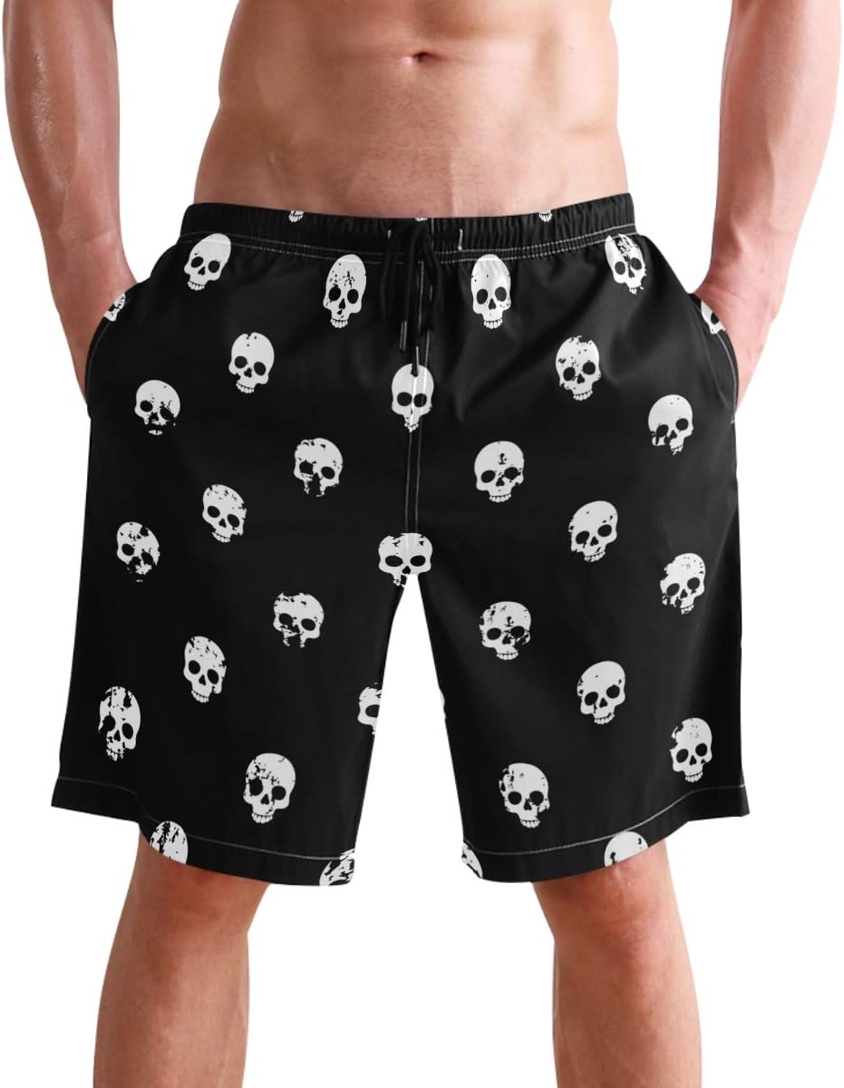 visesunny Hawaiian Men's Summer Beach Shorts Swim Trunks Sports Running Bathing Suits with Mesh Lining