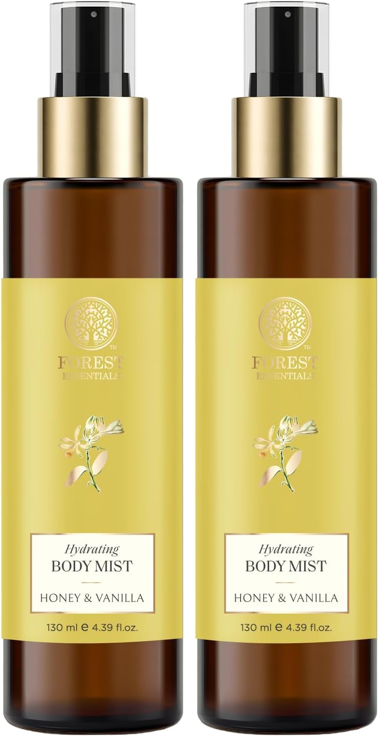 Forest Essentials Fragrant Body Mist Honey Vanilla | Aloe Vera juice infused Perfume Spray to keep Skin Scented & Hydrated Through the Day (Pack of 2)-image-49