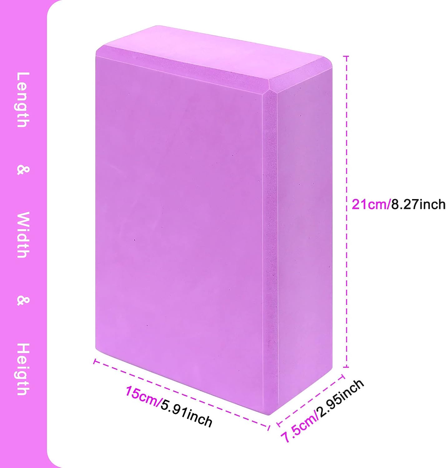 SUGUNING Yoga Blocks High Density EVA Foam Lightweight Odor Resistant Blocks for Yoga, Pilates, Meditation - Aid Flexibility, Support Deepen Poses & Improve Strength (Purple) : Everything Else