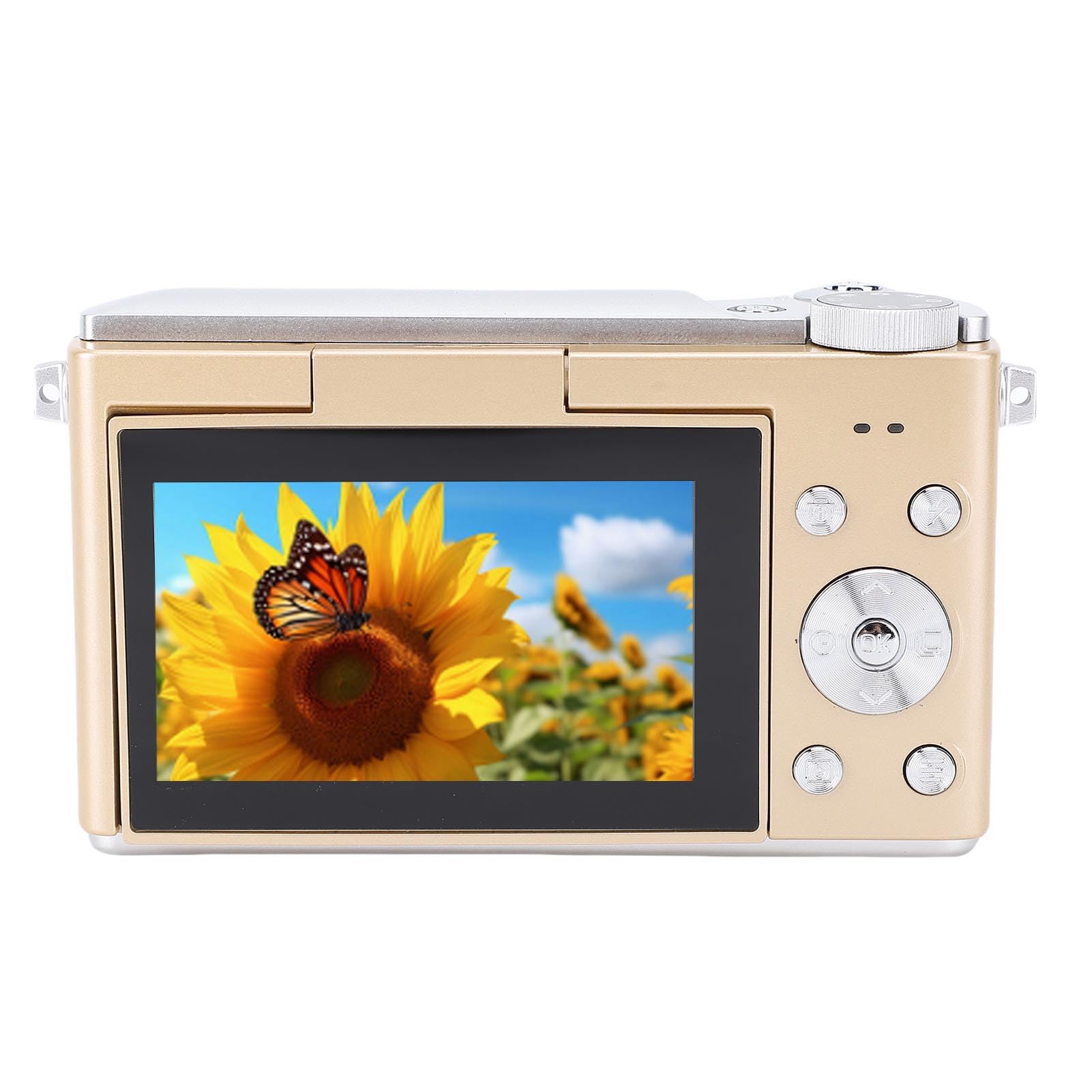 Generic Videocamera Digitale Professionale 4K con funzionalità Macro per Documentare i Traguardi, Batteria Ricaricabile, Bianco (GOLD)