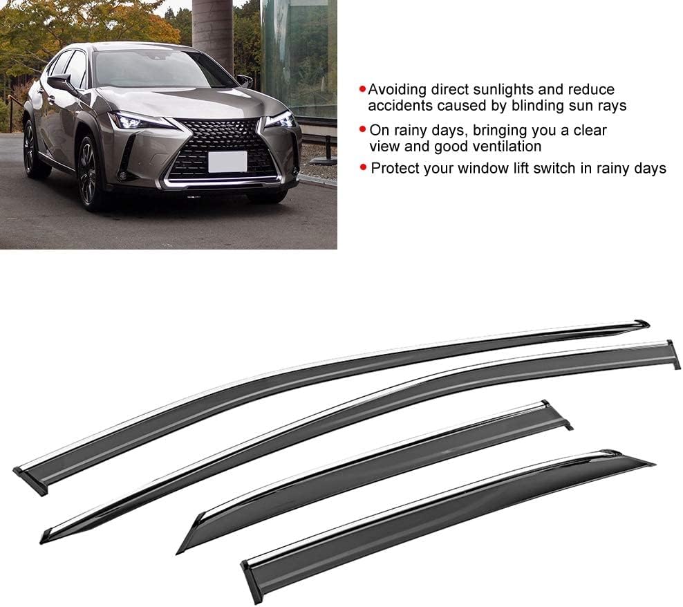 ARAMOX Vent Window Deflector, 4pcs/Set Car Window Visor Weather Vent Sun Rain Guard Deflectors Fit for 19-ON