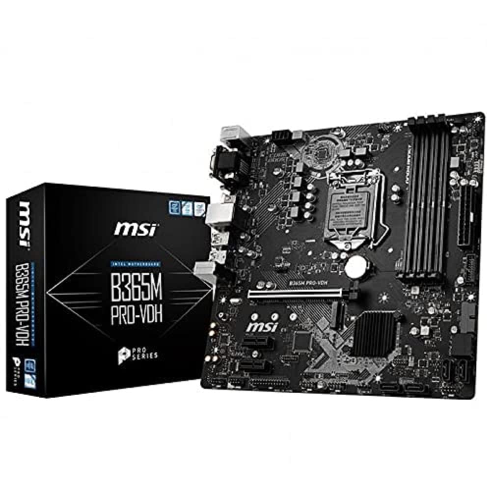 MSI B365M PRO-VDH Intel LGA-1151 Micro-ATX Motherboard with DDR4 2666MHz, Core Boost, DDR4 Boost, Audio Boost and EZ Debug LED MSI B365M PRO-VDH Intel LGA-1151 Micro-ATX Motherboard with DDR4 2666MHz, Core Boost, DDR4 Boost, Audio Boost and EZ Debug LED