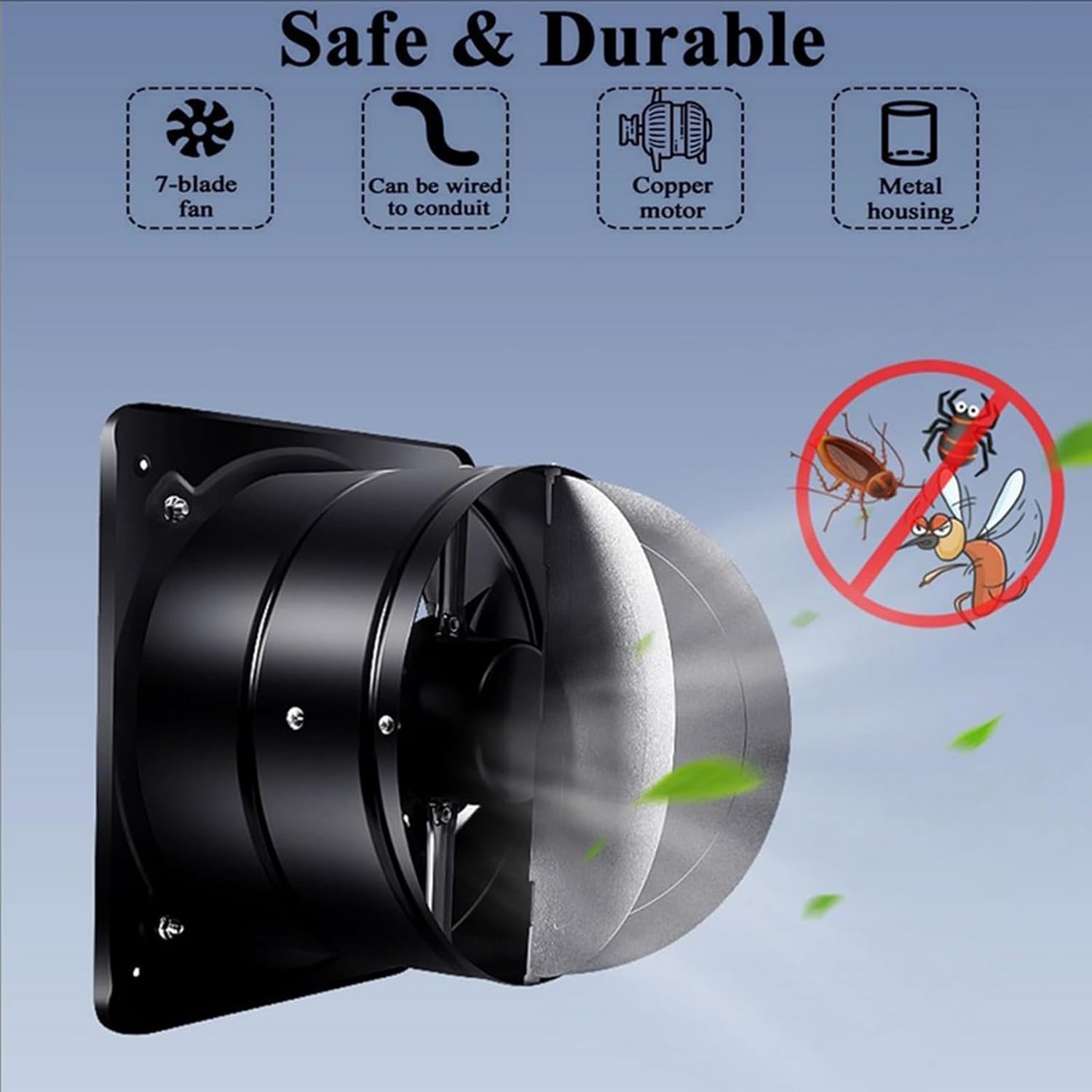 6-Inch Modern Industrial Exhaust Fan - Low Noise High Air Volume Square Bathroom Ventilation Fan with Silver Metal Grill for Home/Workshop, 220V, Ideal for Efficient Airflow