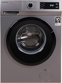TOSHIBA 7.5 Kg Inverter Fully Automatic Front Loading Washing Machine ( TW-BJ85S2-IND(SK),Premium Silver)