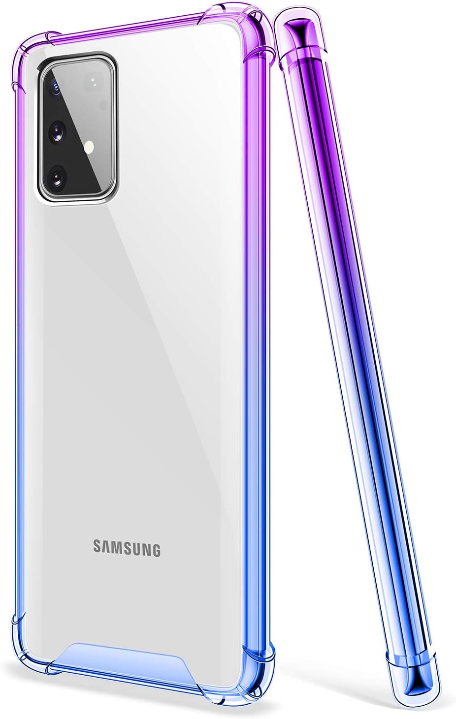 SALAWAT Galaxy S10 Lite Case - Clear Cute Gradient Slim Protective Case with Reinforced TPU Bumper for Samsung Galaxy S10 Lite 6.7 Inch 2020 (Purple Blue)