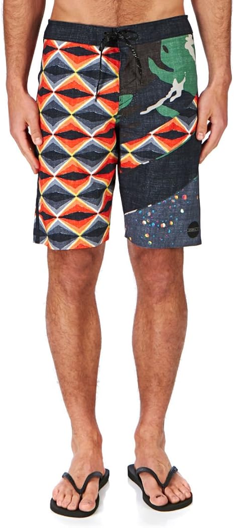 O'Neill Herren Boardshorts 'PM Jordy Freak Out' – Schwarz AOP, Größe 38 – Mit Silikongriff, Stretch-Bund & Hyperdry-Finish