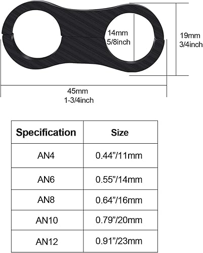 Miniatura 4 de Separadoras de manguera, 5 piezas, montaje de manguera de combustible, adaptador de montaje de aluminio, abrazaderas con lleva perfectas para fuente