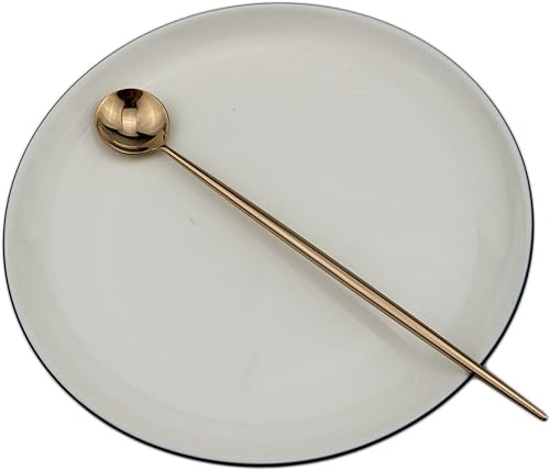 Miniatura 8 de BRIIEC Juego de cubiertos de acero inoxidable 1810 de oro rosa de lujo, para cocina, restaurante, servicio para 4, acabado espejo, apto para