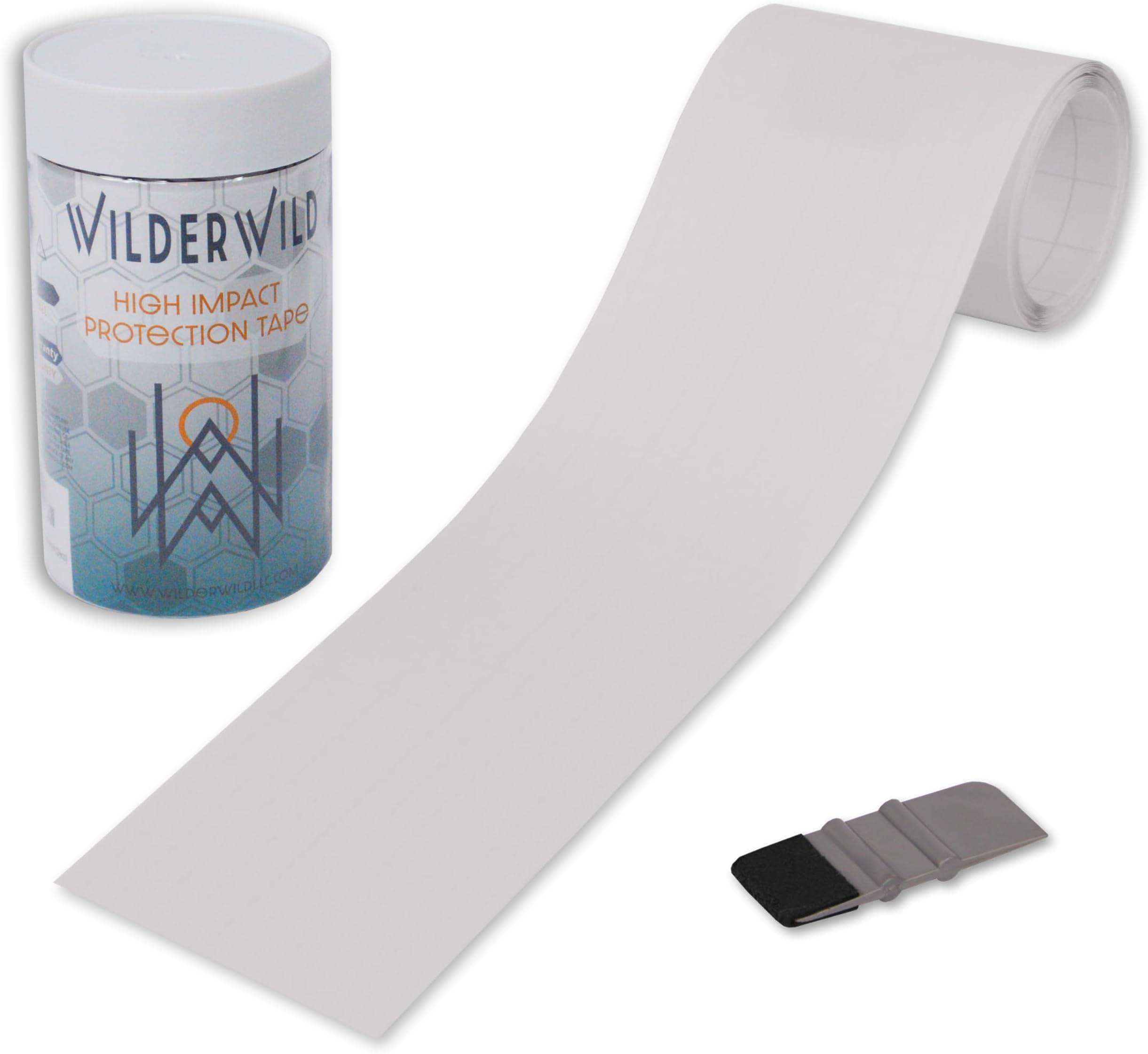 Bike Frame Protection Tape- High Impact Clear Vinyl Wrap Includes Tool (4”x72) Bicycle Frame Protector, Mountain Bike Frame Guard Chainstay Protector (Clear)