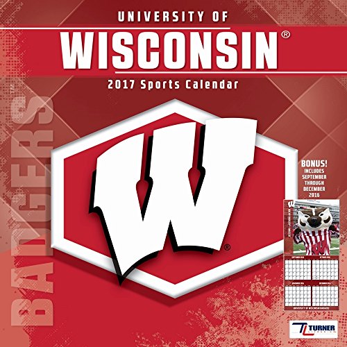 Turner Licensing Sport 2017 Wisconsin Badgers Team Wall Calendar, 12"X12" (17998011833)