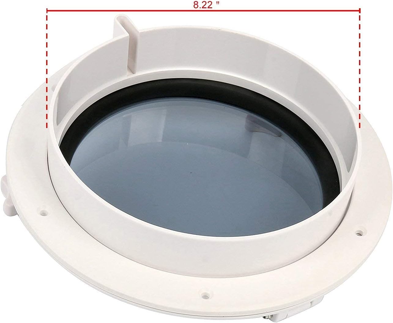 Amarine made Boat Window Yacht Round Opening Portlight Porthole Window 10" Replacement Window Port Hole - ABS , Tempered Glass -Marine/boat/rv Portlight Hatch, Color: White, Black (White)