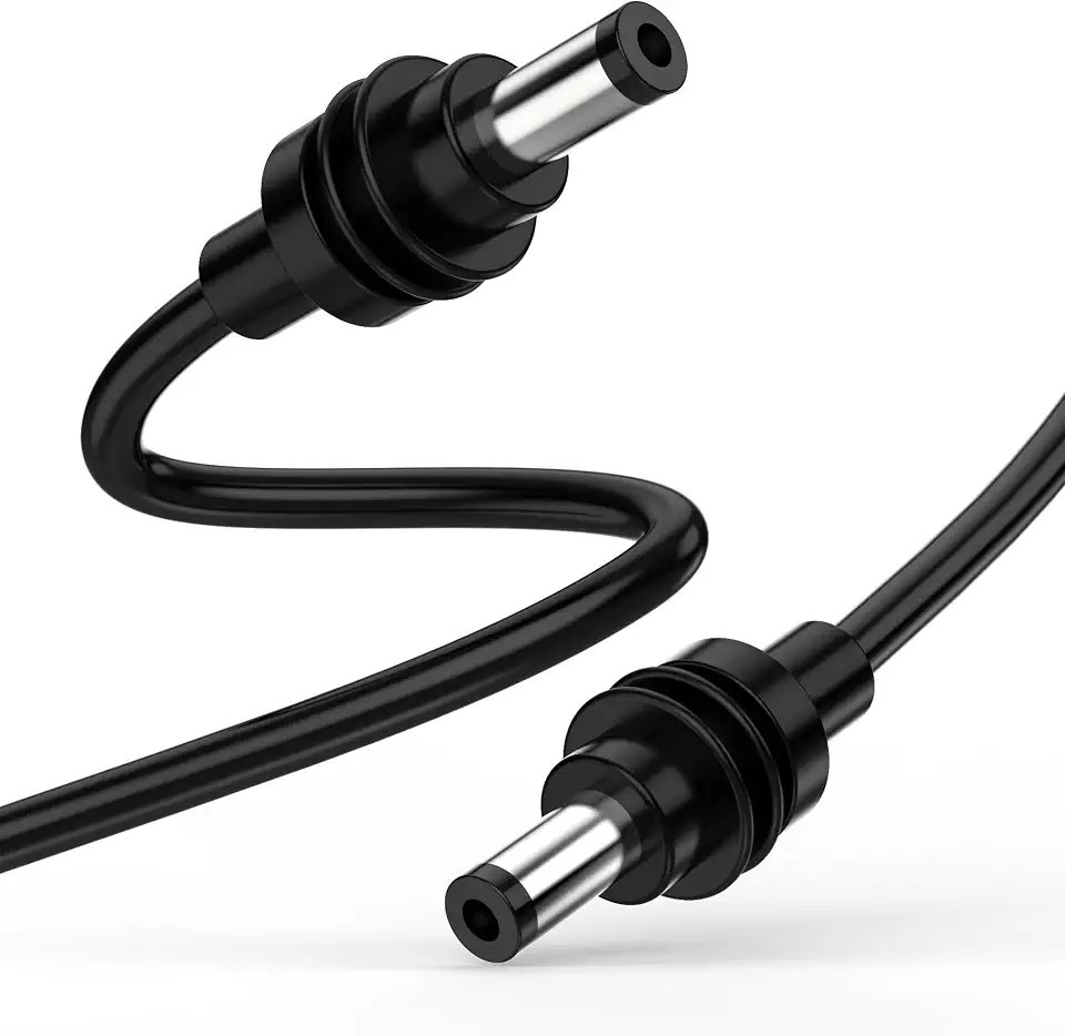 AGVEE Mini cabo Starlink DC para CC de 5 metros – Potência nominal de 20V/7A 140W | Plugue barril de sobrecorrente 10A DC 5521 e fio de baixa resistência | Design de redução de calor, preto