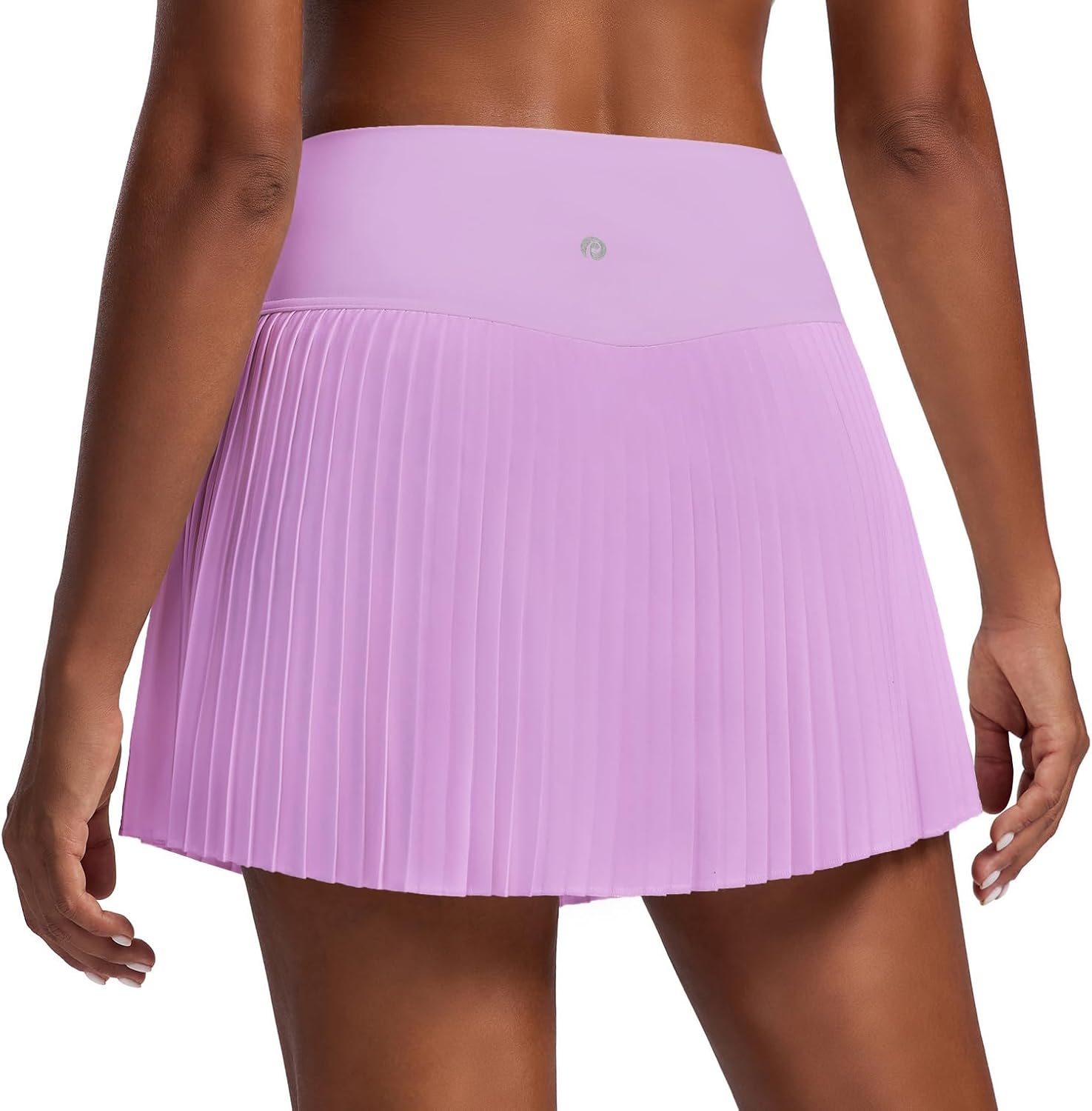 PINSPARK 15" High Waist Pleated Tennis Skirts for Women with Shorts Mini Athletic Workout Golf Skort Skirts with Pockets