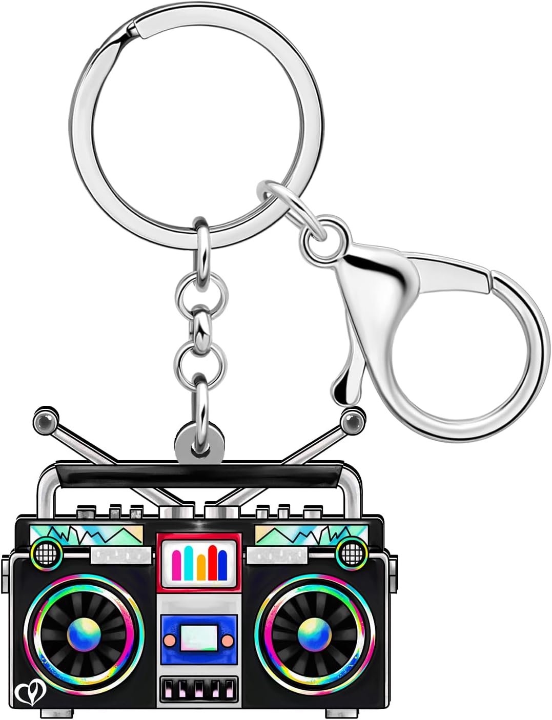 DUOWEI Acrylic Vintage 80s 90s Cassette Tape Player Keychain Key Ring Accessories Gifts for Women Girl Car Keys Wallet Outfit