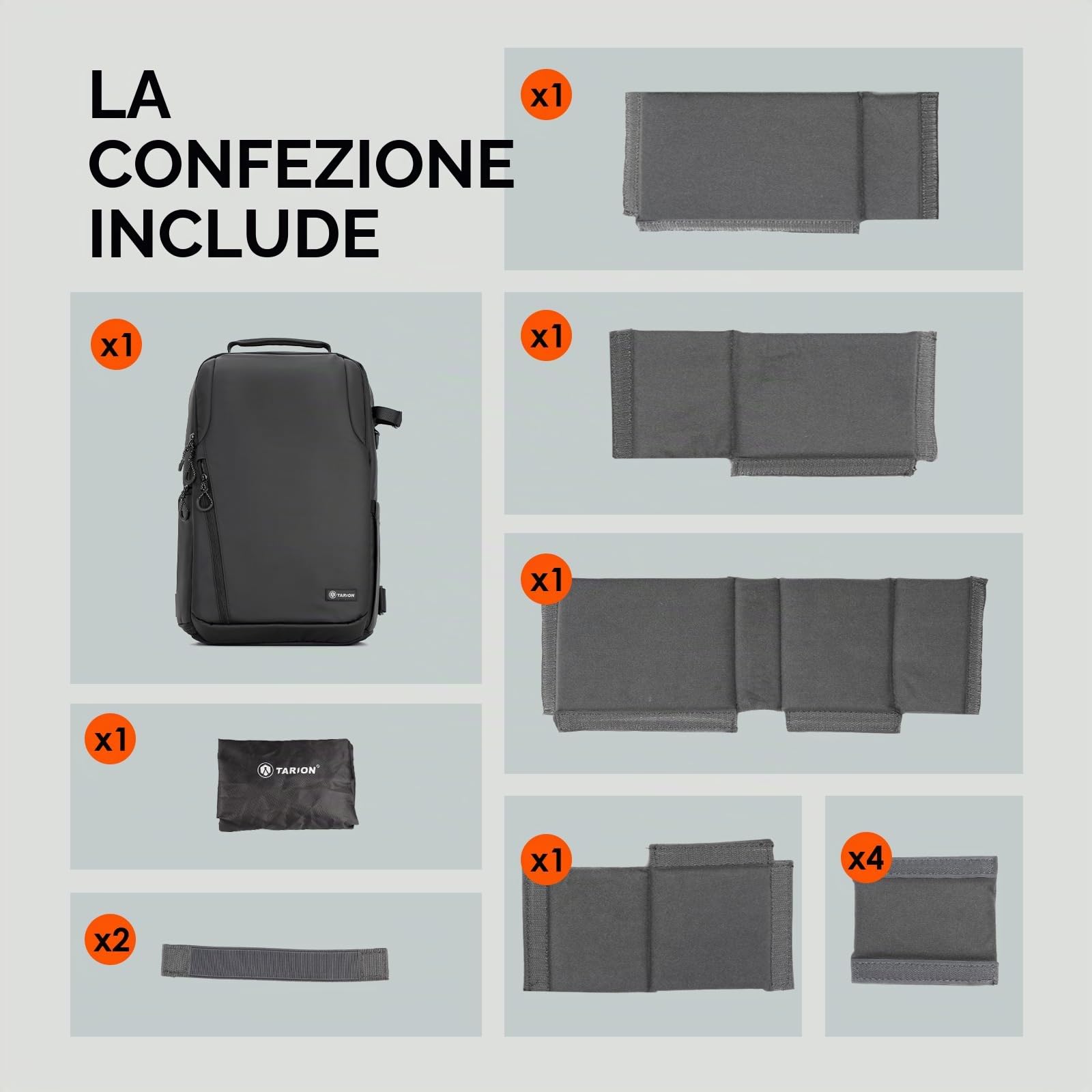 TARION Zaino Fotografico Grande Capacità: Zaino Impermeabile per Fotocamera Con Scomparto per Laptop da 16'' Borsa Fotografica Con Copertura Antipioggia TR-XL(Nero)