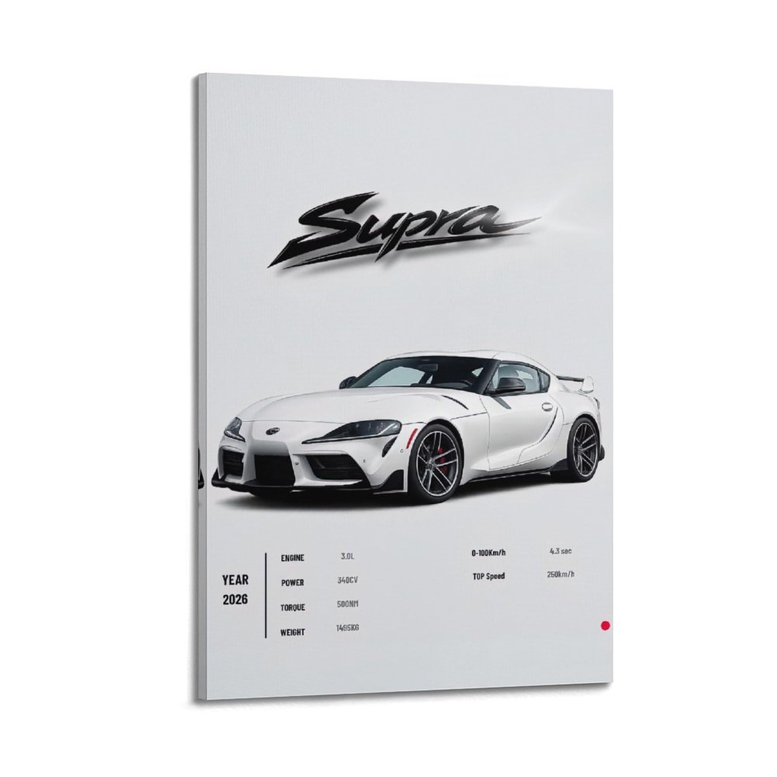 OKAHYS A90 SUPRA MK5 JDM Street Sports Racing Car Artwork Pooster Decorative Painting Canvas Wall Artworks Picture 24x36inch(60x90cm)