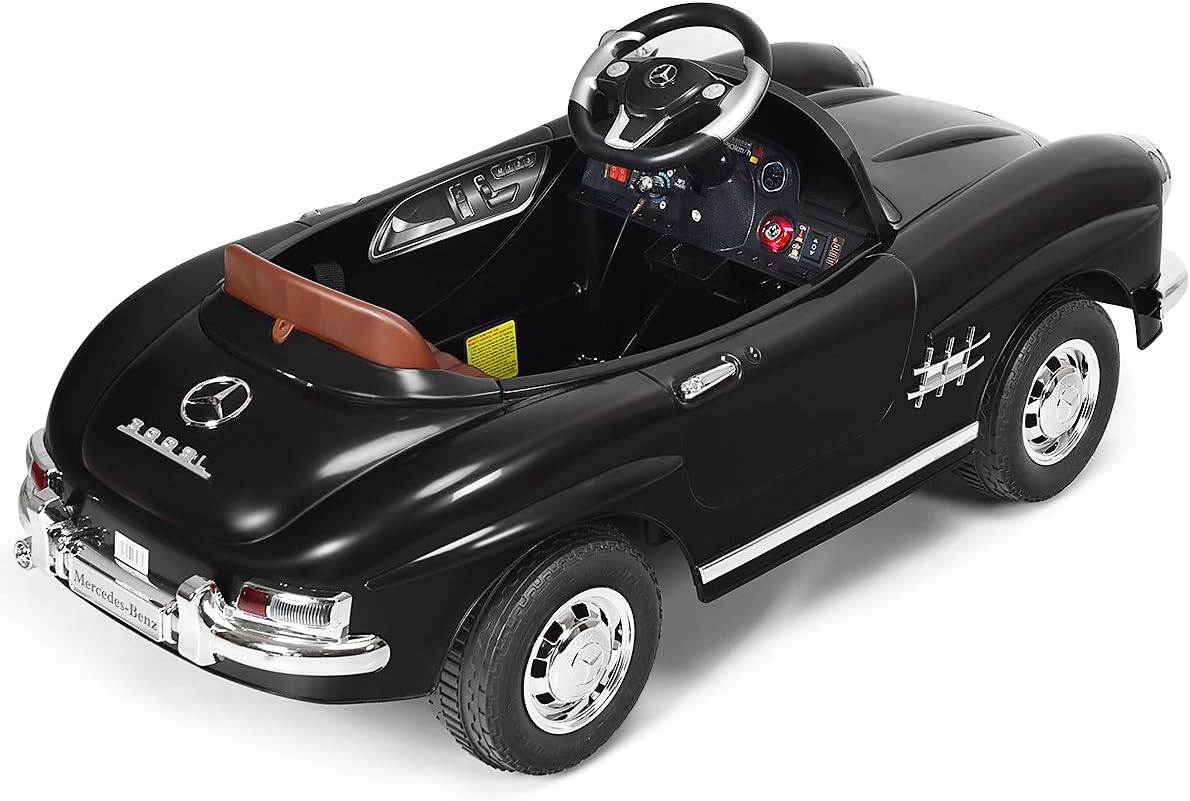 Costzon Ride On Car, Licensed Mercedes Benz 300SL, 6V Battery Powered Kids Vehicle with Parent Remote Control, Safety Belt, Lights, Music, MP3, Volume Control, Electric Vehicle for Boys & Girls, Black : Toys & Games