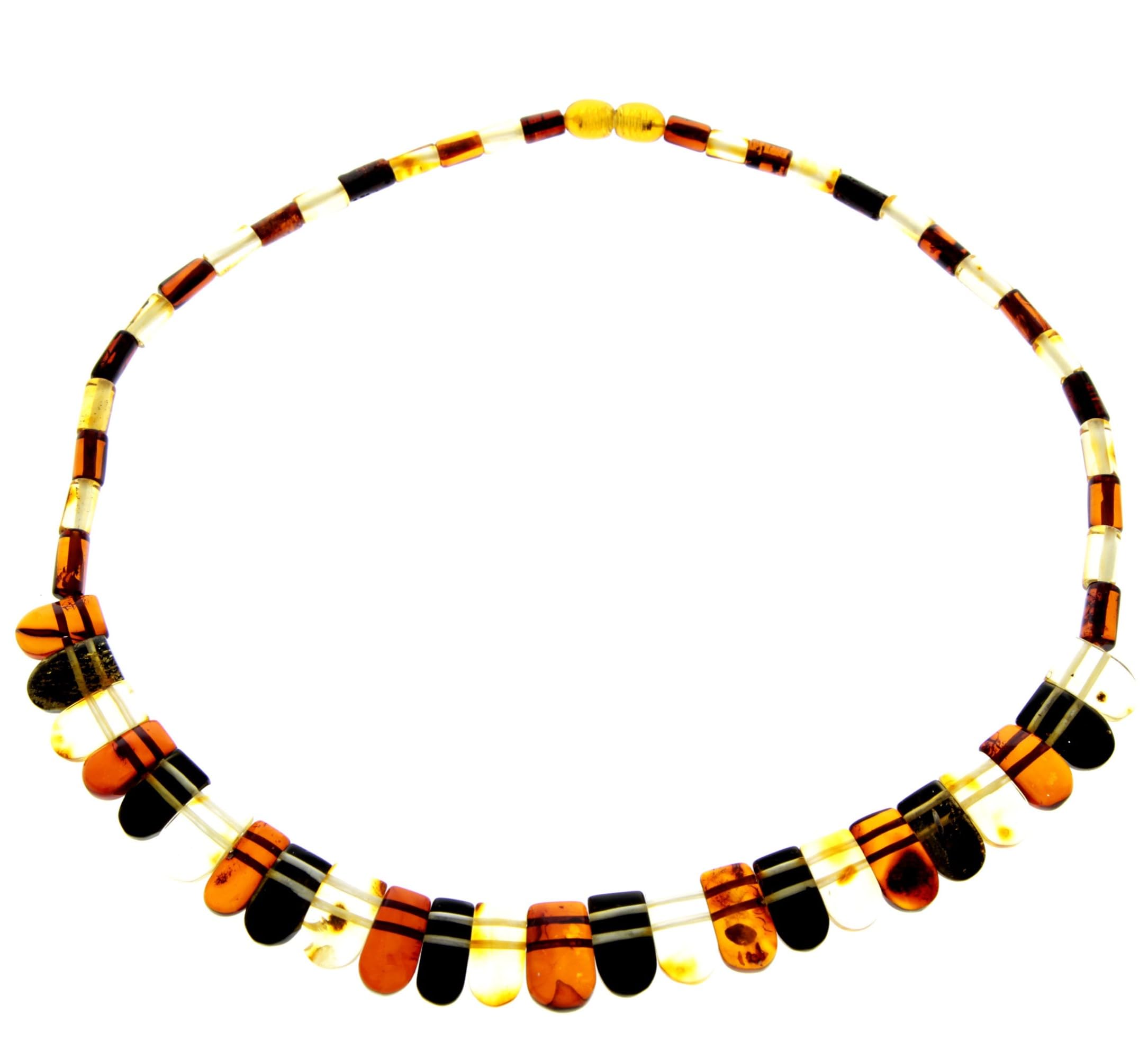 SilverAmber Jewellery UK Collar Egipcio de ámbar Multicolor NE0202, Fabricado con Piedras de ámbar báltico auténticas