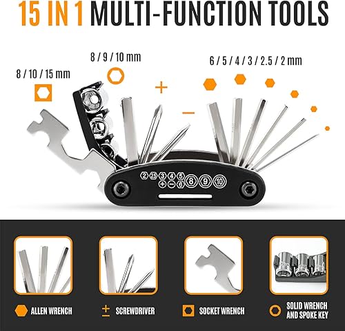 Miniatura 9 de Epessa Bolsa de almacenamiento de bicicleta para ciclismo, bolsa de herramientas de reparación de bicicletas con cremallera sellada para jaula de