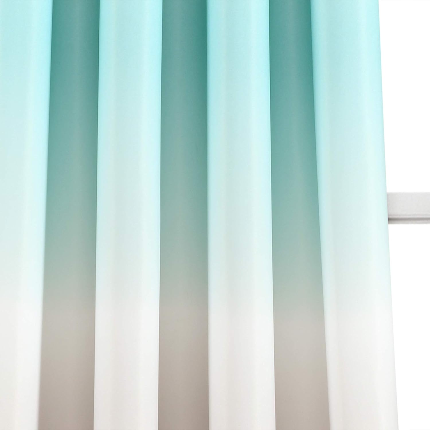 Lush Decor Umbre Fiesta Room Darkening Window Curtain Panels Pair 52" W x 63" L Aqua & Gray - Ombre Curtains for Bedroom - Room Darkening Curtains