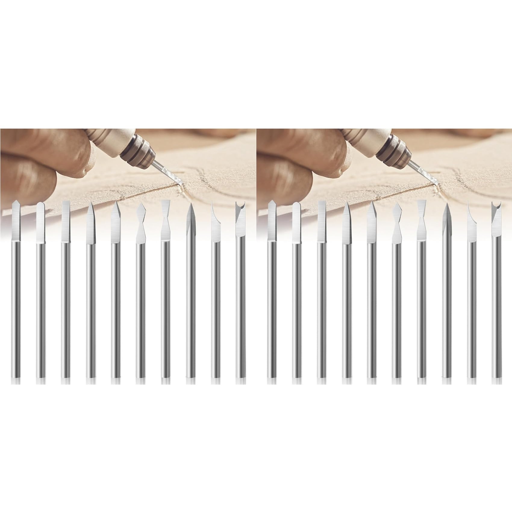 Jnchdghwa 20PCS Wood Carving Tools for Rotary Tool, 1/8In Shank Woodworking Tools Rotary Tool Bits Compatible for Carving Drilling