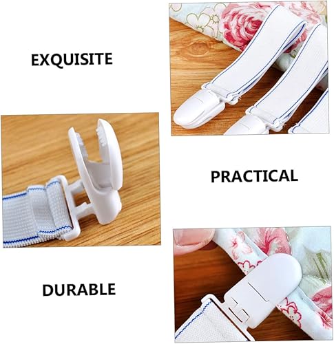 Miniatura 3 de Correas de sábanas, 12 piezas de sujetadores de sábanas correas ajustables para sábanas de cama, correas resistentes para sábanas de cama, clips de