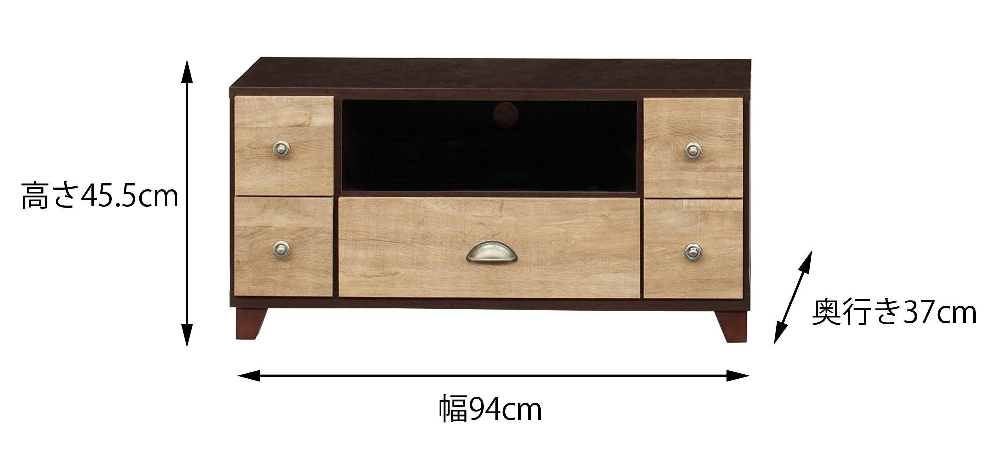 Amazon｜大川家具 nakakei TVボード レガーロ 94cm幅 BR｜ローボード 