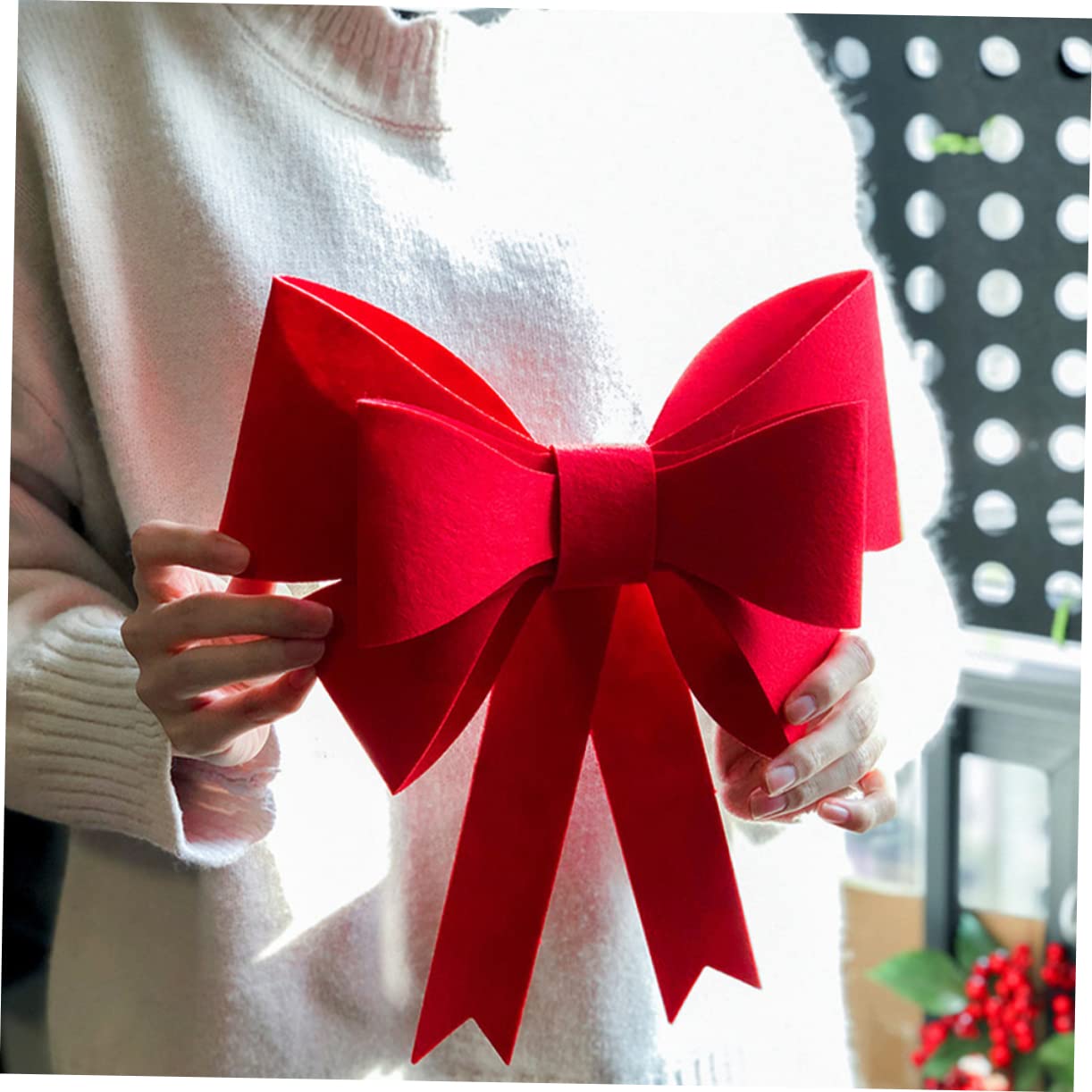 Cabilock 5 Sätze Schleifen Riemen Rote Fliege Verschluss Für Weihnachtsvorhänge Weihnachtsgirlande Weihnachtskränze Im Freien Weihnachtsschleife Hochzeitsdekoration Papier 2 Stück * 5