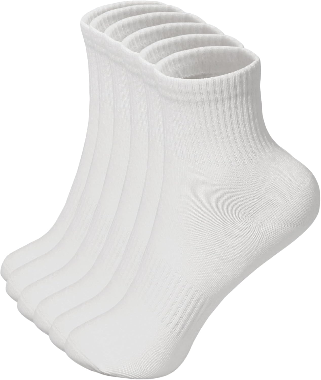 Womens Ankle Socks, Combed Cotton Athletic Mini Crew Socks with Arch Support for Women Man