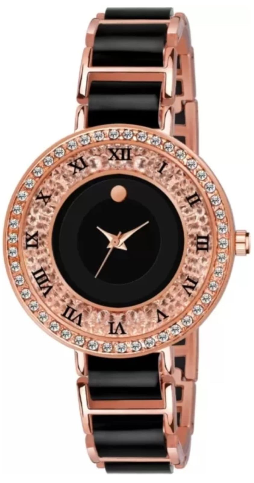 SAMMUS ECOM HUB Womens Wrist Watches Diamond Watch Studded with Stylish Analog Rose Gold Dial Watch for Girls (Brass Color) (B0CFV83Z84) Amazon Price History, Amazon Price Tracker