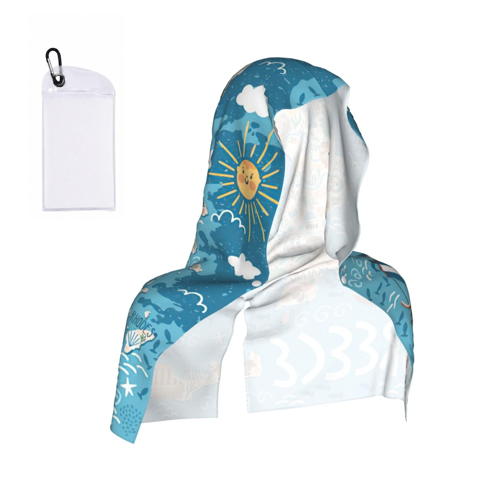 ZYJHYY Greece Map Print Unisex Swimming Towel Practical Camping Towel Skin-Friendly Cooling Towel For Workout Training