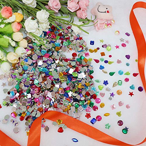 Fadikx 1200 Pcs Acrylic Flatback Rhinestones,12 Different Shape Gems For Diy Craft Jewels Gemstone Wedding Birthday Decoration (6-13Mm) #TOP4