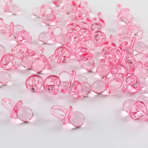 Miniatura 2 de 150 chupetes acrílicos para bebé, chupetes de plástico para manualidades, mesa de baby shower, decoración de fiesta de revelación de género, regalos