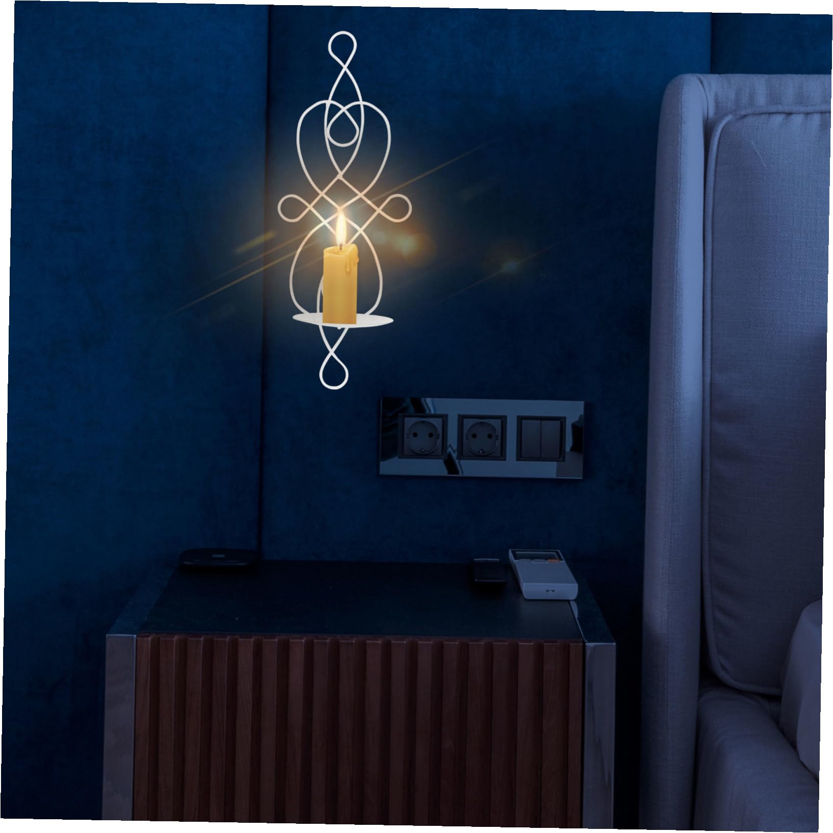 2stücke Kerzenständer aus Metall Wandkerzenhalter im Vintage-Stil Dekorativer Kerzenständer für Zuhause Wandmontage Rustikales Design für Wohnzimmer und Festliche Anlässe