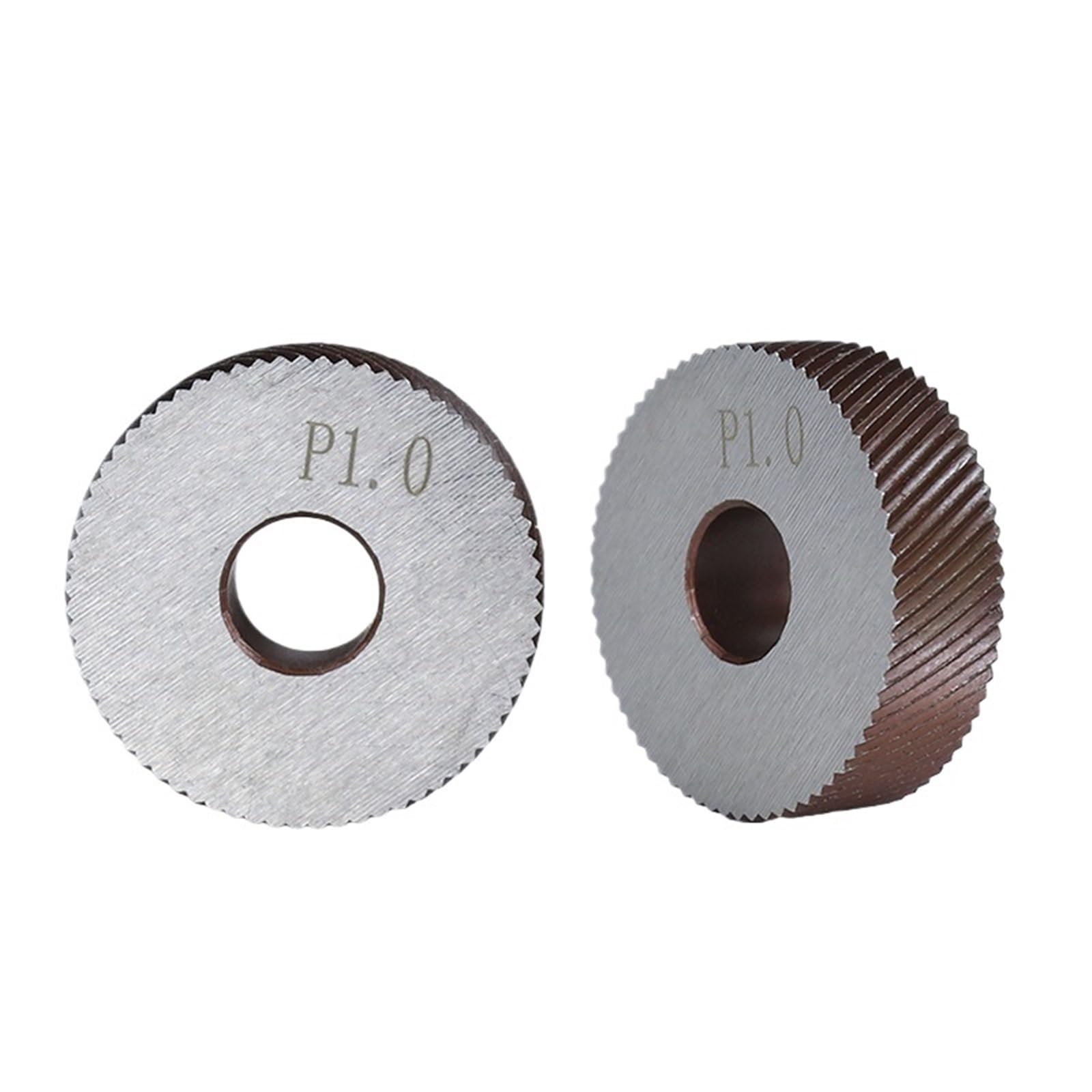 Koło radełkowane, Zestaw 2 prostych kółek radełkowanych HSS, skok 1,0 mm, średnica zewnętrzna 26 mm, średnica wewnętrzna 8 mm i grubość do tokarki do metalu