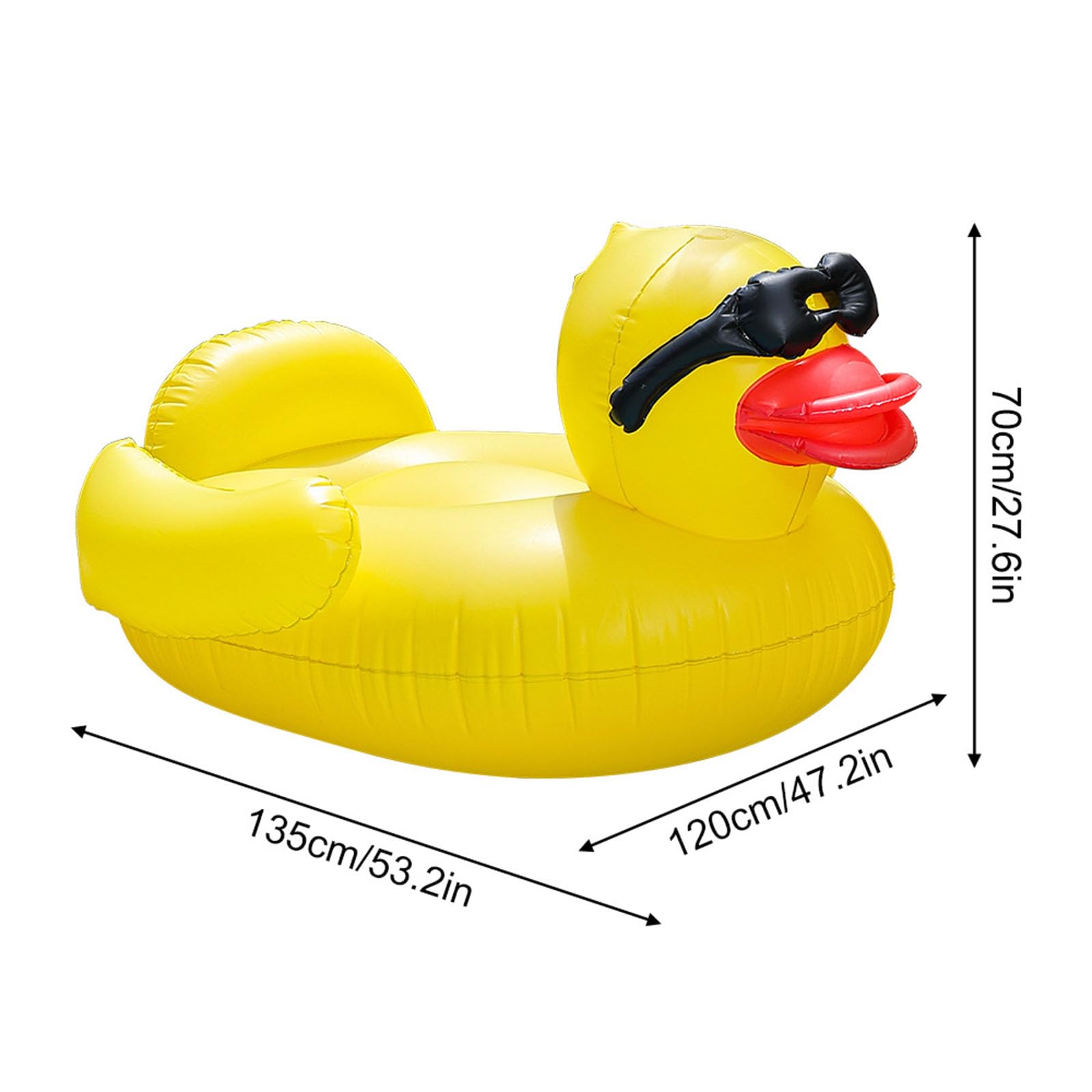 Aufblasbare Enten-Luftmatratze 53 Zoll mit Sonnenbrille für Pool See Riesig stabil langlebig PVC Schwimmtiere Wasserliege Badeinsel Sommer Party Strand Fluss Geschenk Erwachsene