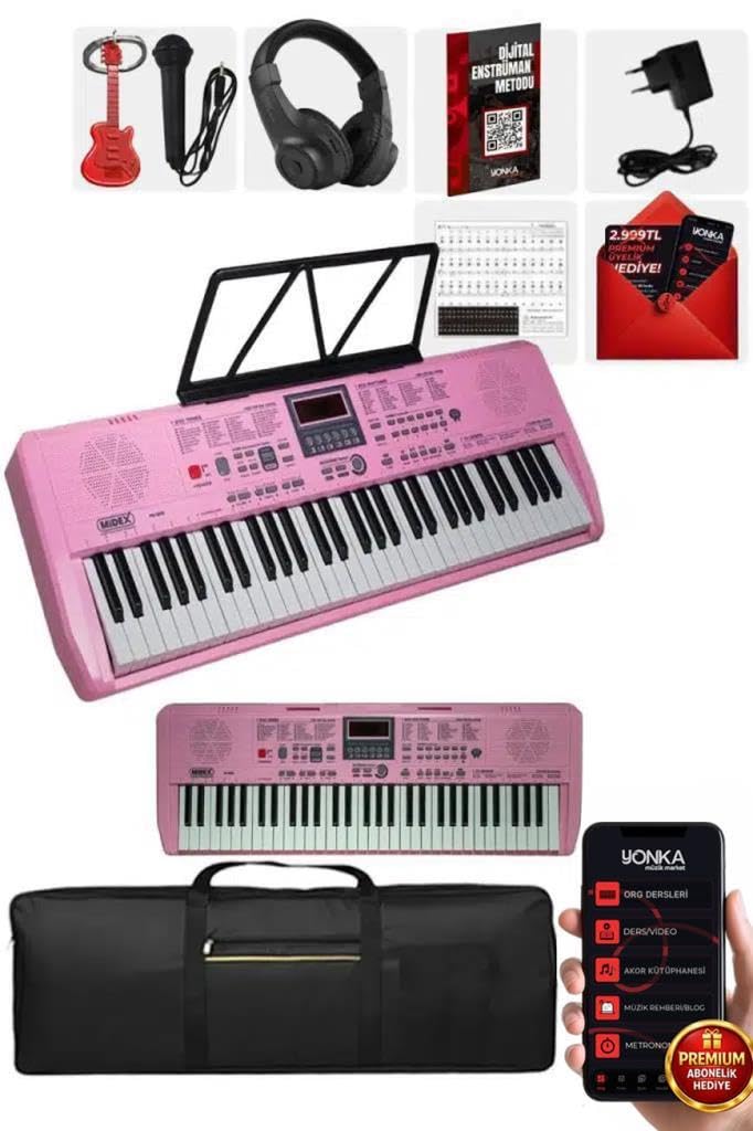 Midex PS-1800PK-H 61 Tuşlu Kaliteli Pembe Org Dijital Ekranlı