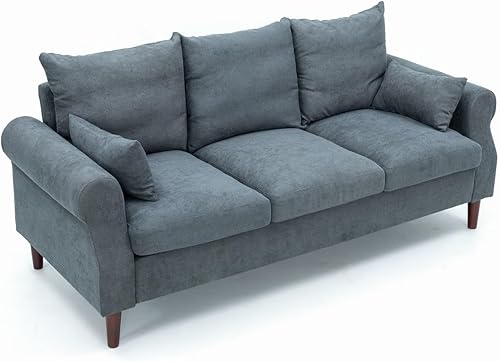 Miniatura 4 de Panana Sofá modular de 3 asientos, sofá moderno con patas de madera maciza, sofás para sala de estar, apartamento, dormitorio, cómodos sofás