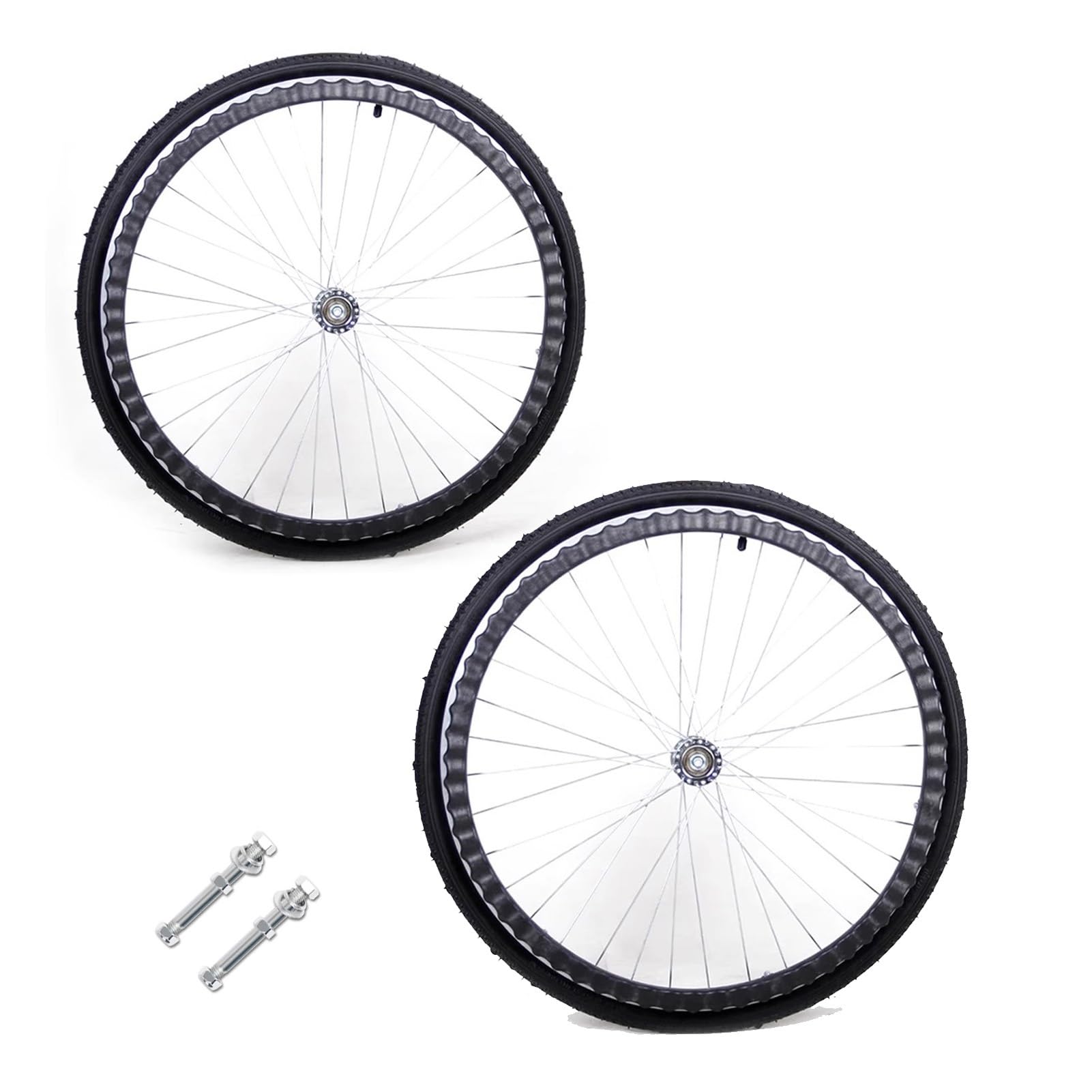Genérico Rueda Trasera para Silla de Ruedas de 24 Pulgadas, Neumático Inflable, Repuesto para Silla de Ruedas Manual, Rodamiento: 12 mm