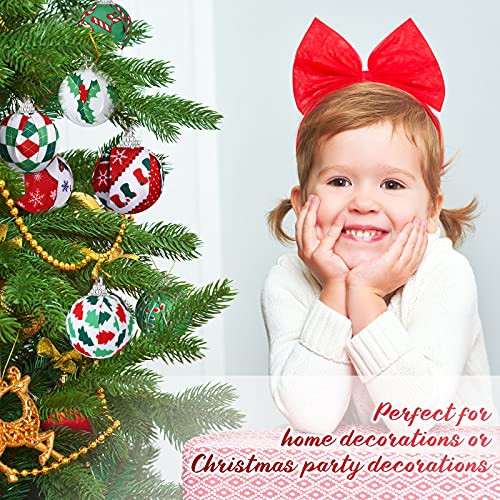 16 Pieces Christmas Ball Ornaments Fabric Wrapped Ball Ornaments Decorative Christmas Balls Christmas Tree Hanging Decorations For Christmas Tree Wreath Ornaments Home And Party Holiday Decor #TOP4