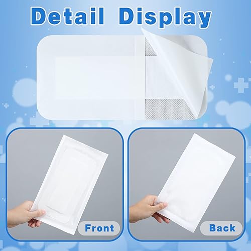 Miniatura 6 de 30 unidades de gasa con bordes, vendaje para heridas, vendaje de heridas, parches de gasa adhesivos estériles, parches para después de la ducha,