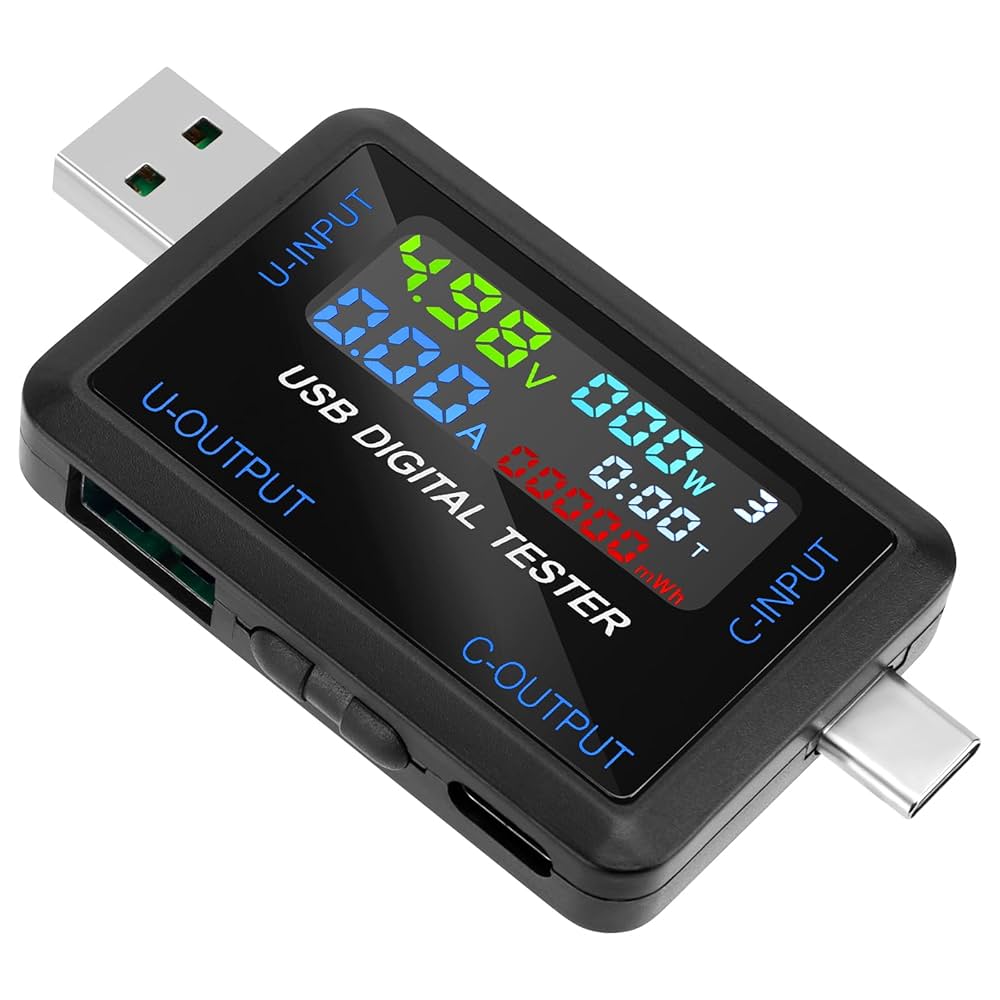 残り一個【メーカー純正品】 Tools  USBデジタルチェッカー Amazon.co.jp: 電流 電圧チェッカー USB C パワーメーター USB