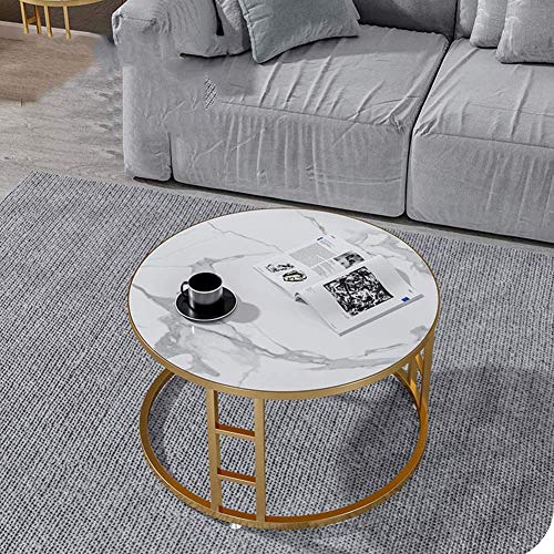 Table basse ronde en marbre robuste et stable sans encombrer le balcon - 3
