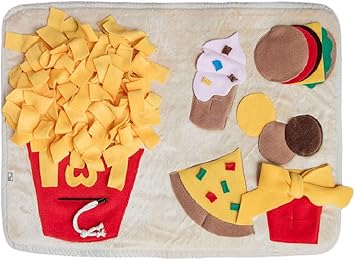 くんくんマット 犬用おもちゃ 洗える 丈夫な ノーズワークマット 分離不安 犬 / 猫 ノーズワーク ハンバーガーマット ペットマット [並行輸入品]