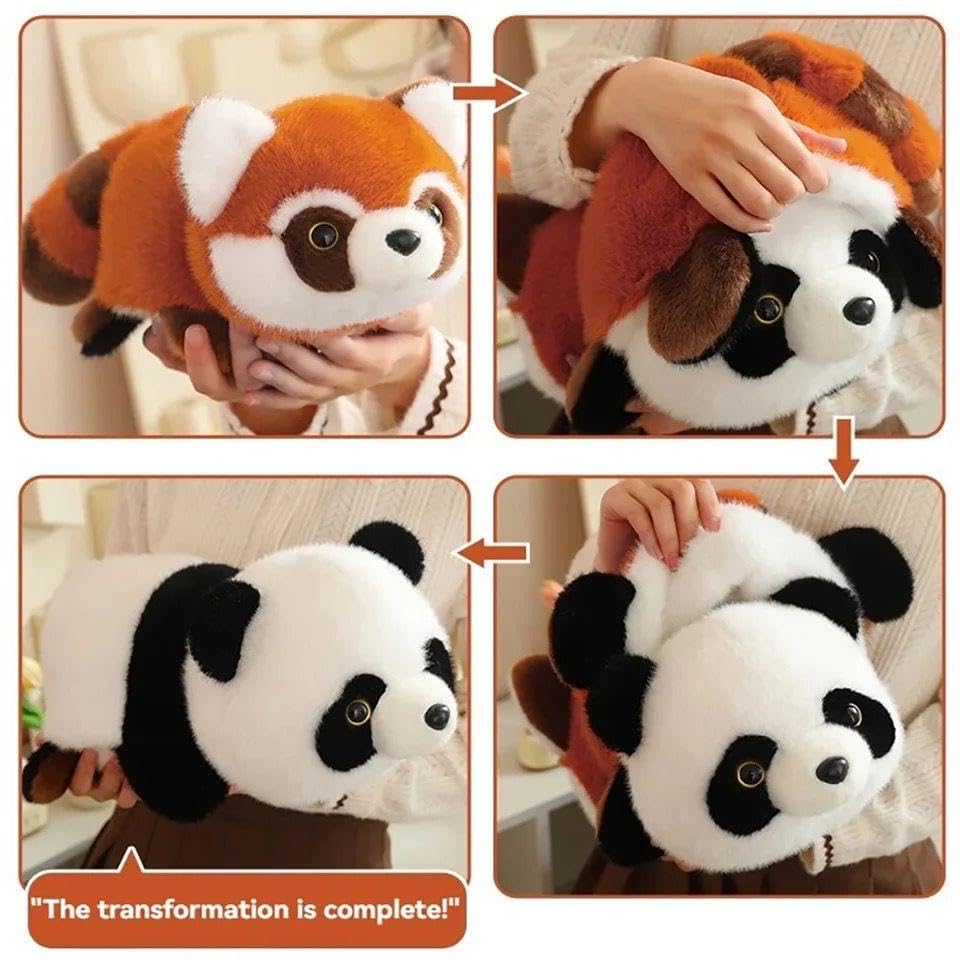 Image of Tickles Reversible White and Red Panda Soft Stuffed Plush Animal Toy for Kids (Size: 25 cm)