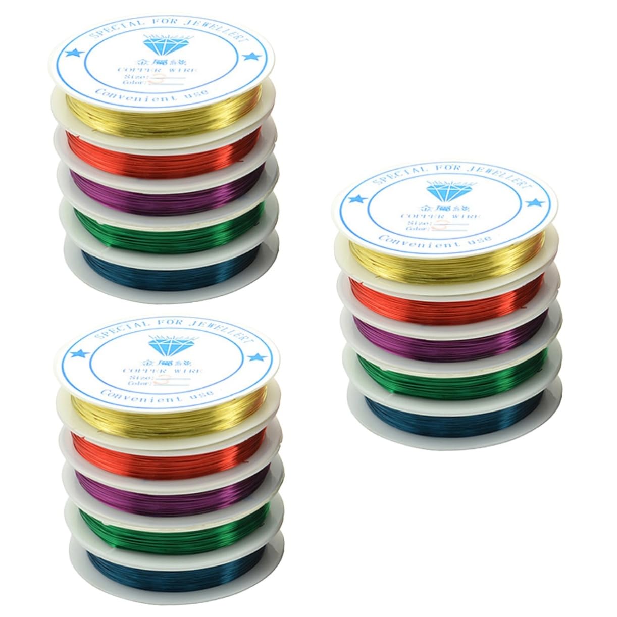 SHINEOFI 15 Rollos alambre de joyería alambre de cobre alambre de abalorios Alambre de colores para hacer bisutería.