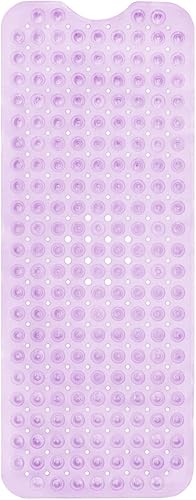 Miniatura 34 de ENKOSI Alfombra de baño – Alfombra antideslizante grande de 40 x 16 pulgadas con ventosas y agujeros de drenaje – Alfombra de baño extra larga para