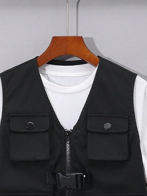 Amazon.com: Verdusa Boy's Flap Pocket Zipper Up Sleeveless