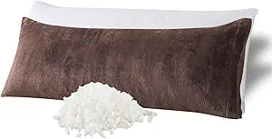 WhatsBedding Memory Foam Body Pillow with Plush Fuzzy Cover, Full Body Pillow for Adults, Long Pillow for Sleeping, Soft Pillow Fluffy Supportive