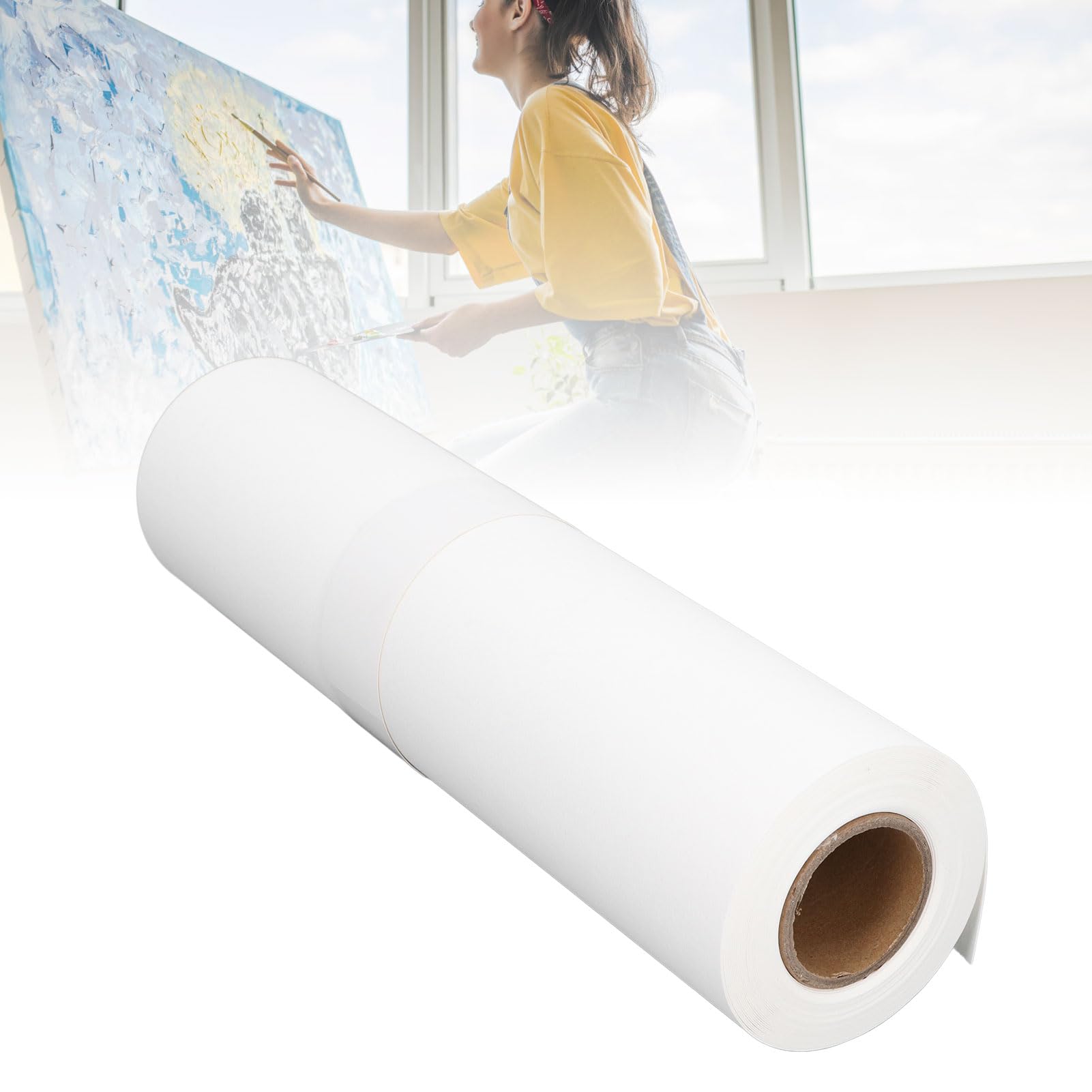 Asixxsix Aquarellpapierrolle, Halbbaumwolle, 10 M, mit Strukturierter Oberfläche für Scrapbooking, Collagen und Zeichnungen (39cm*10m)